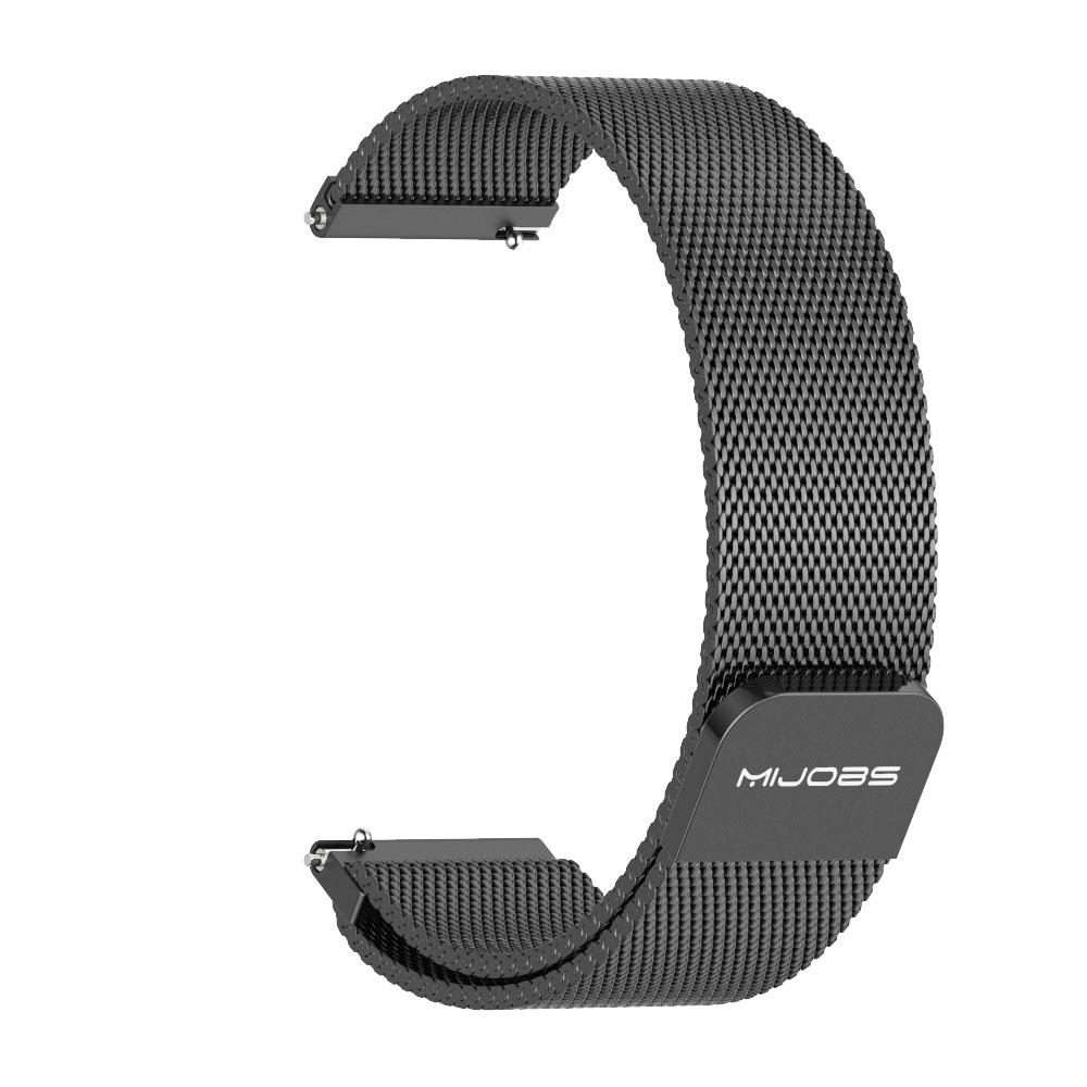 22mm MIJOBS Milan Magnetic Metal Watch Band(Black)
