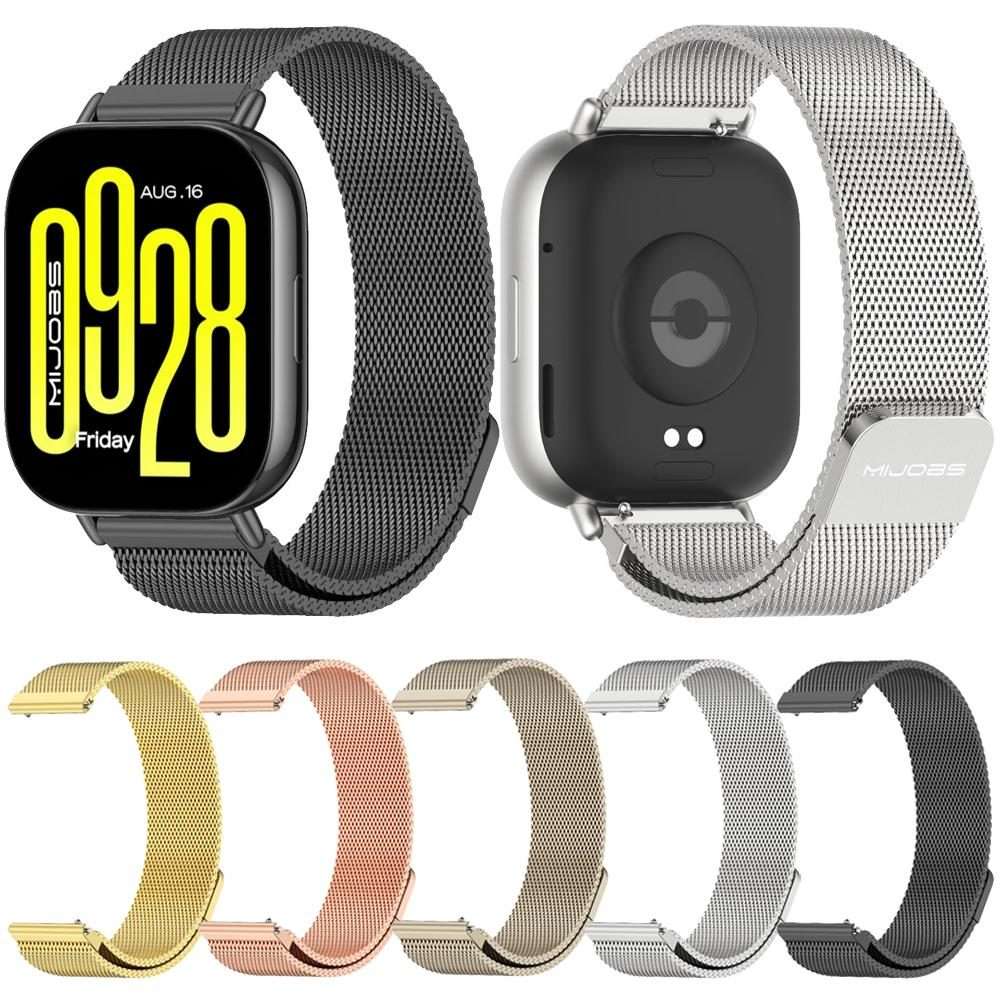 22mm MIJOBS Milan Magnetic Metal Watch Band(Black)