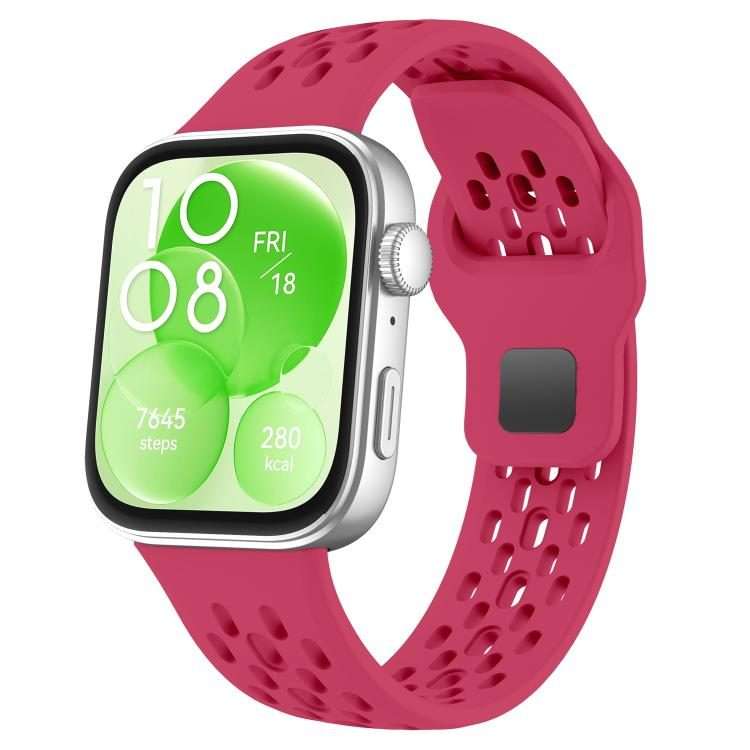 For Huawei Watch Fit 4 Pro / Fit 4 / Fit 3 xDfind Mesh Reverse Buckle Silicone Watc ... (Wine Red)