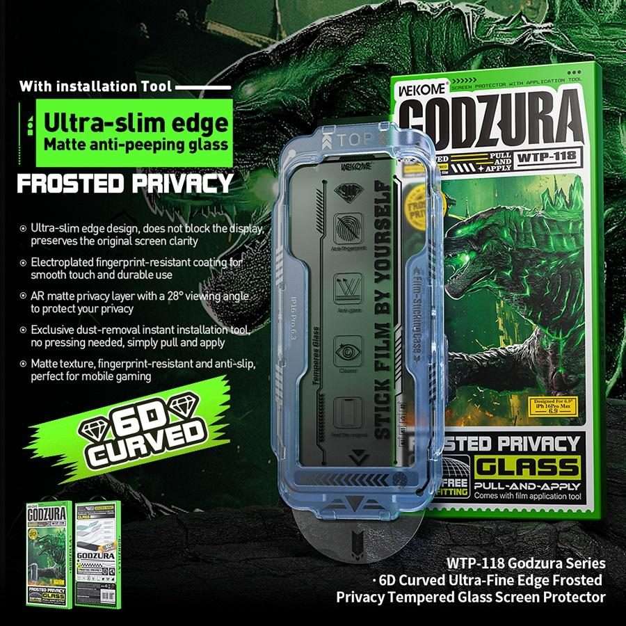 For iPhone 13 Pro Max / 14 Plus WK WTP-118 Easy Install 6D Curved Ultra-Fine Edge Frosted Privacy