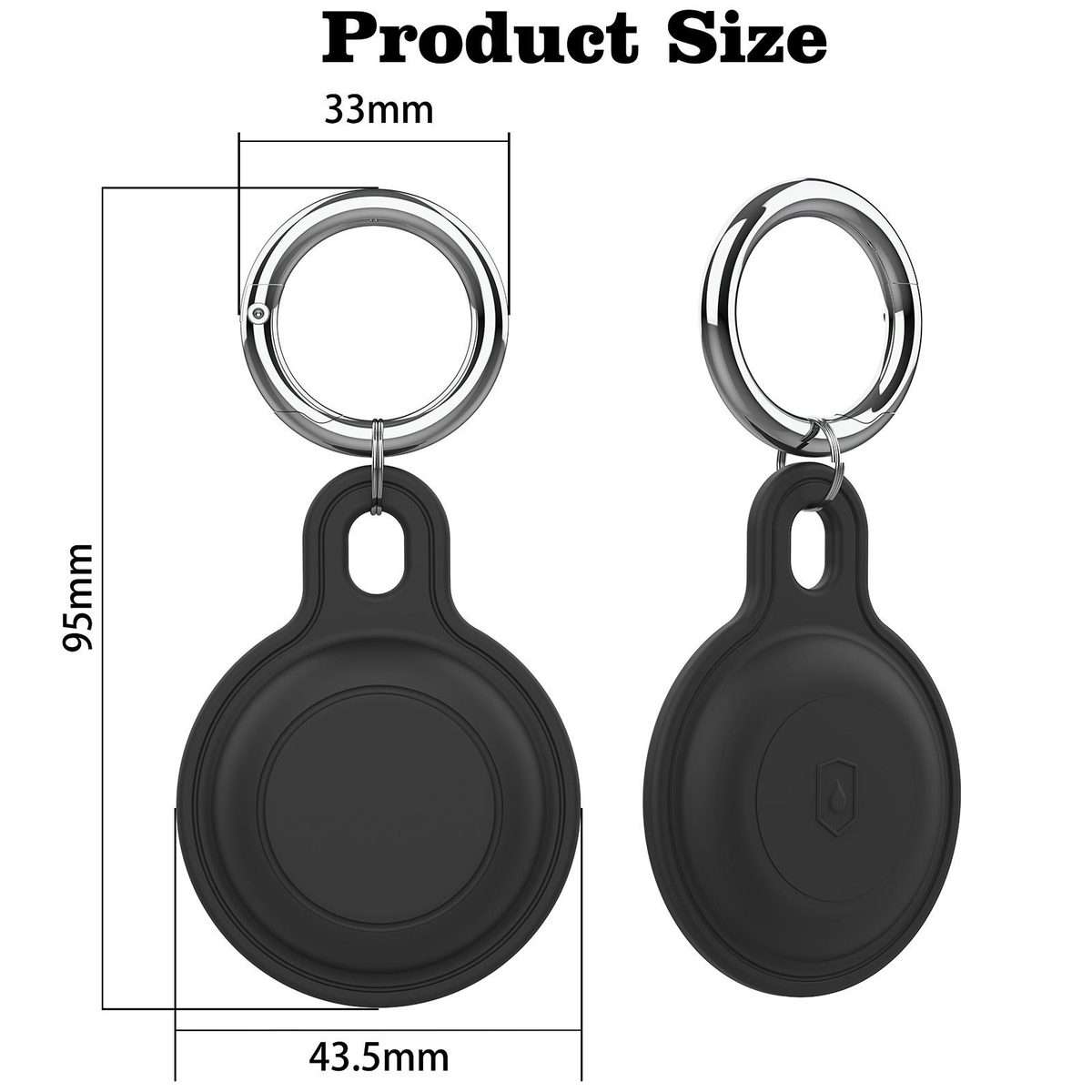 For AirTag 2nd Gen / AirTag 1st Gen IP68 Waterproof Protective Case with Keychain(Dark Blue)