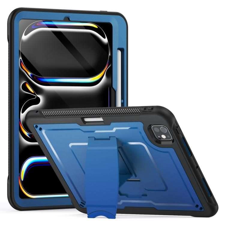 For iPad Pro 11 2025 / 2024 Honeycomb Stand TPE Hydric PC Tablet Case(Navy Blue)