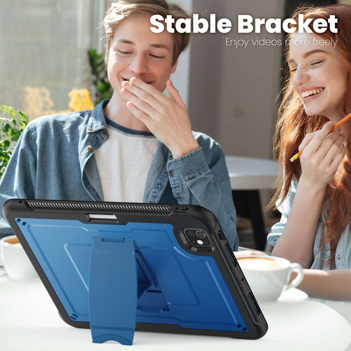 For iPad Pro 11 2025 / 2024 Honeycomb Stand TPE Hydric PC Tablet Case(Navy Blue)