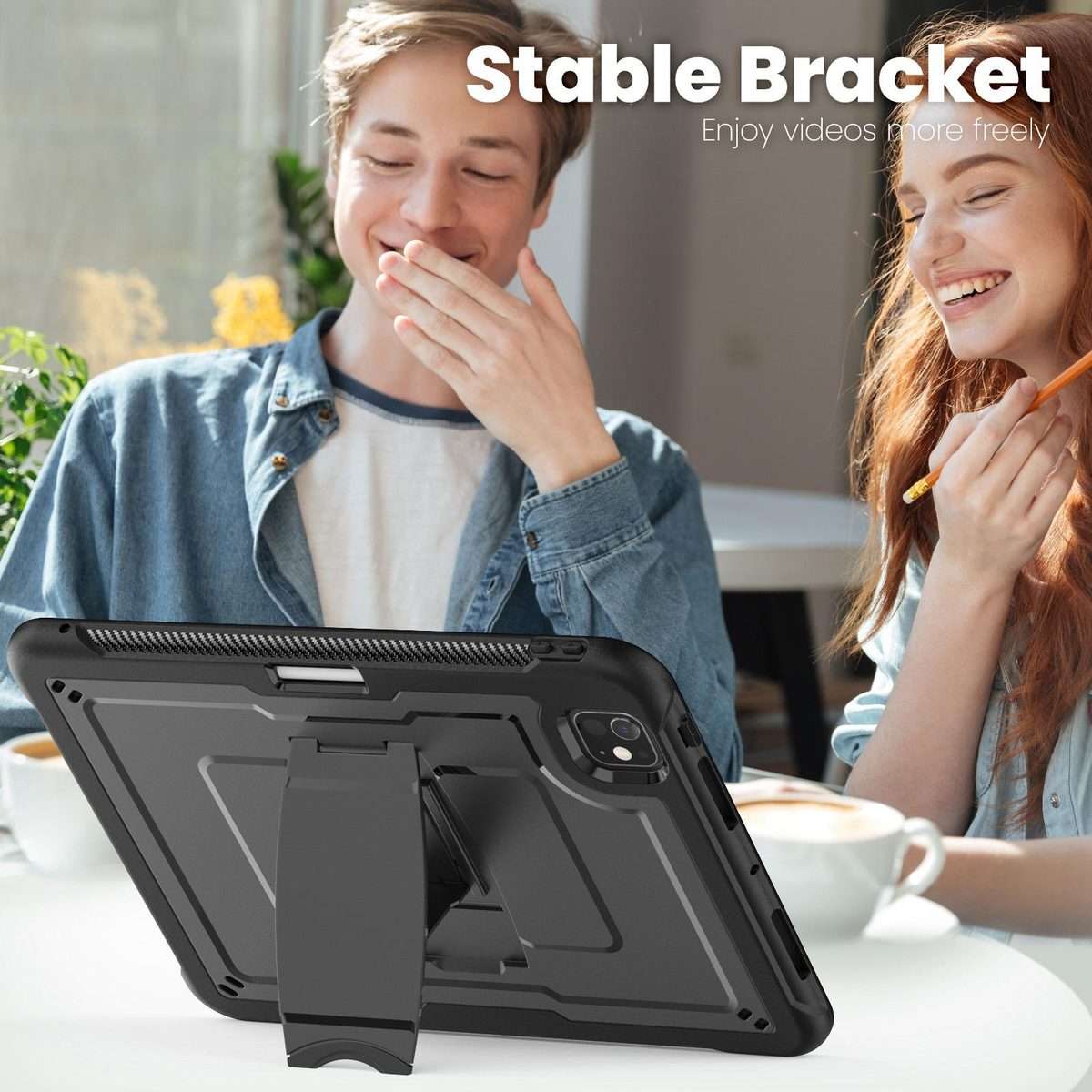 For iPad Pro 11 2025 / 2024 Honeycomb Stand TPE Hydric PC Tablet Case(Black)