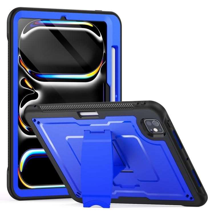 For iPad Pro 11 2025 / 2024 Honeycomb Stand TPE Hydric PC Tablet Case(Blue)
