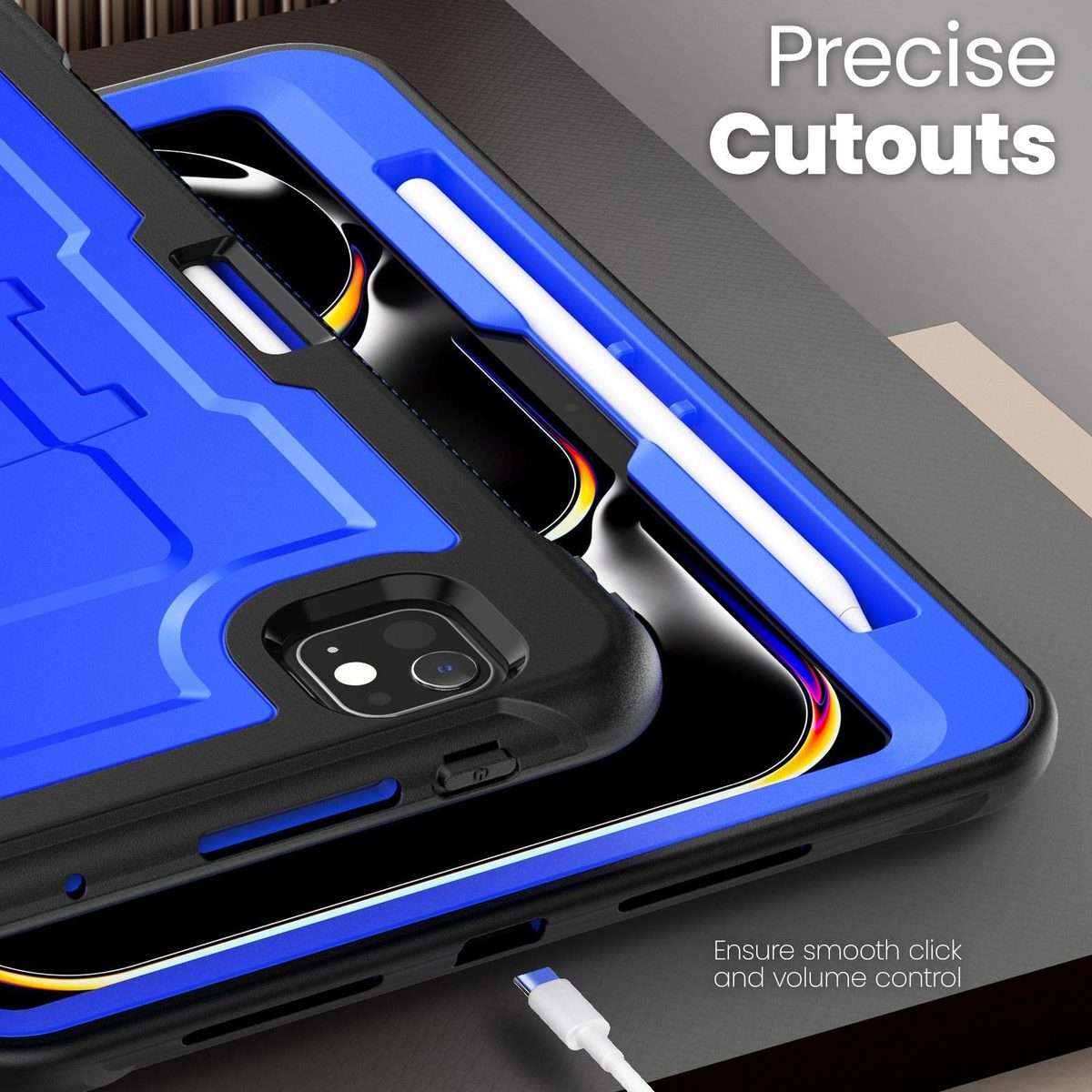 For iPad Pro 11 2025 / 2024 Honeycomb Stand TPE Hydric PC Tablet Case(Blue)