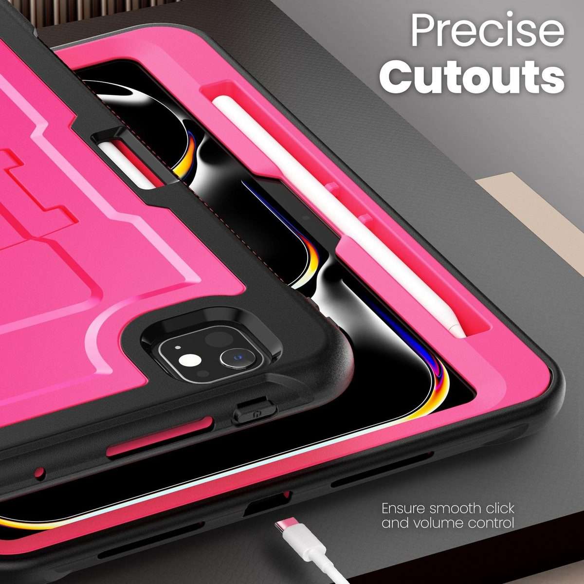 For iPad Pro 11 2025 / 2024 Honeycomb Stand TPE Hydric PC Tablet Case(Rose Red)