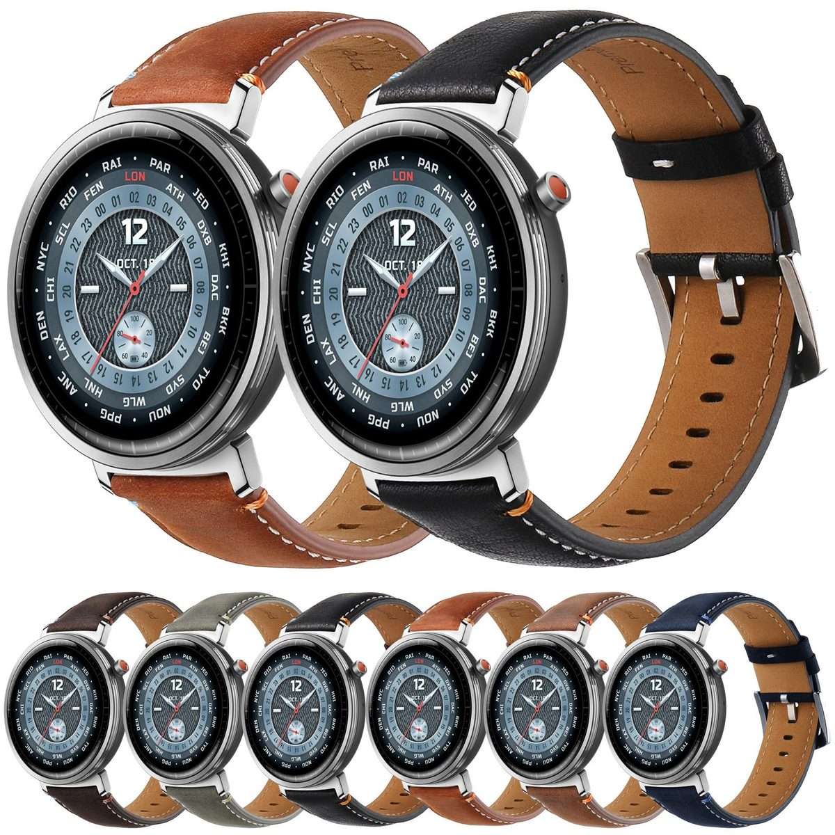 20mm xDfind Flat Crazy Horse Leather Pin Buckle Watch Band(Black)