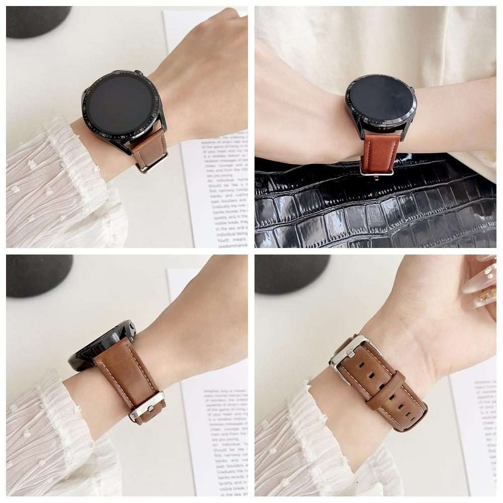 20mm xDfind Flat Crazy Horse Leather Pin Buckle Watch Band(Black)