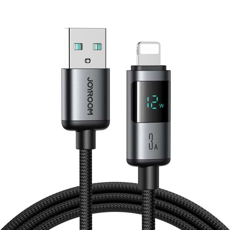 JOYROOM S-A16 Pro Prism Series 3A Digital Display USB to 8 Pin Fast Charging Data Cabl ... (Black)