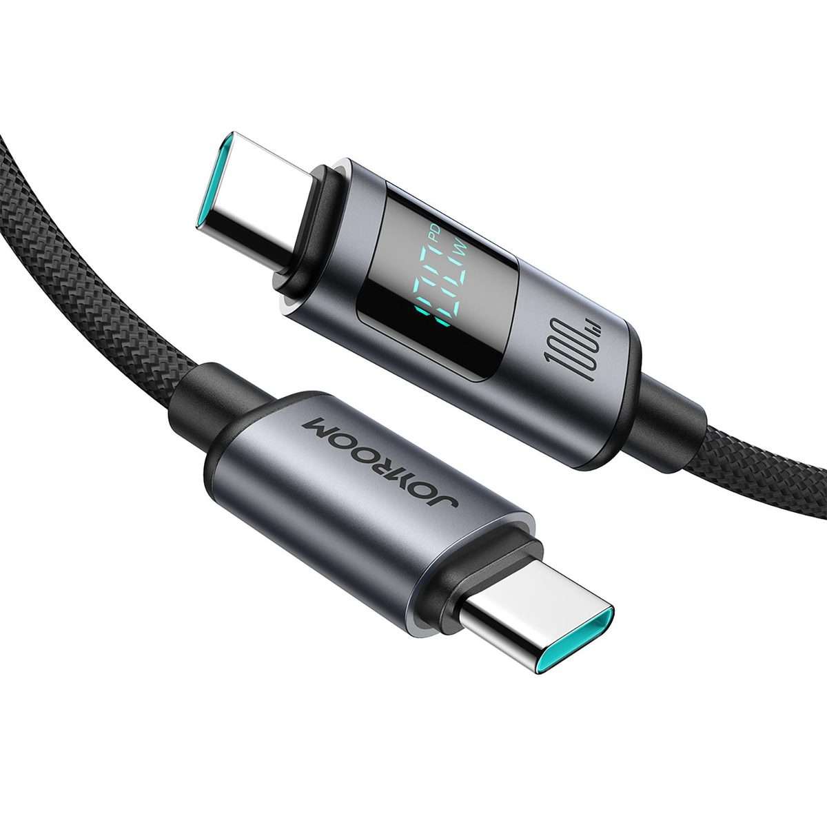 JOYROOM S-A16 Pro Prism Series 100W Digital Display Type-C Fast Charging Data Cable, L ... (Black)