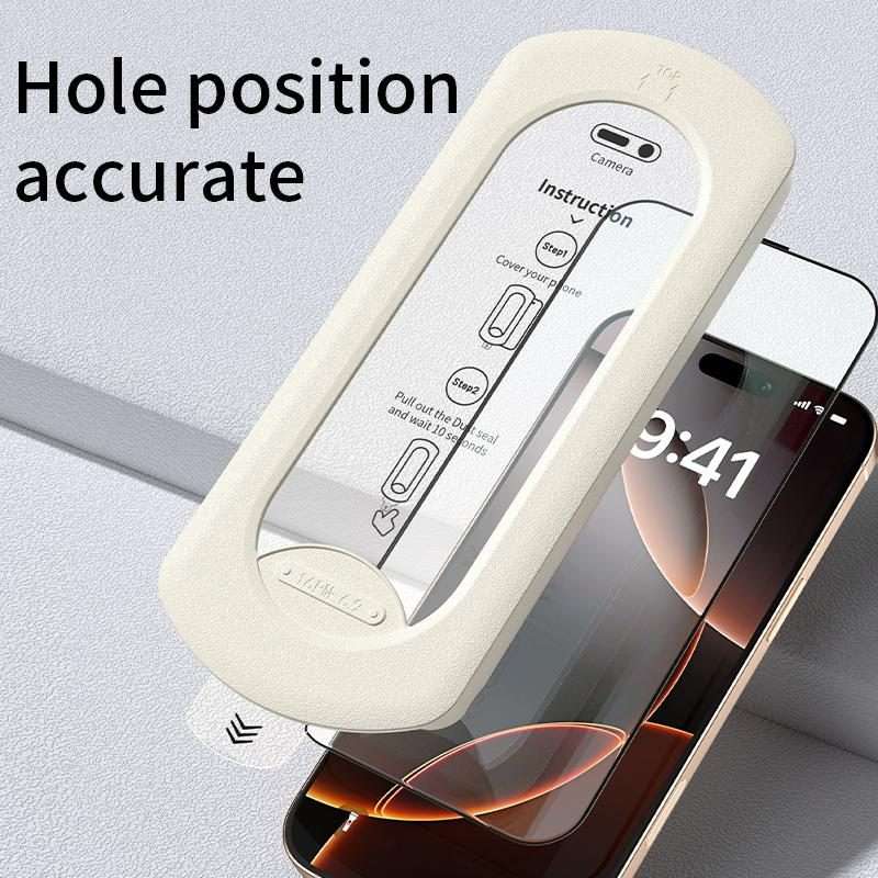 For iPhone 15 Pro Max Easy Install Box Dust-Free HD Tempered Glass Film