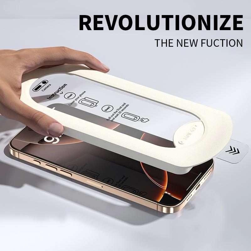 For iPhone 15 Pro Easy Install Box Dust-Free HD Tempered Glass Film