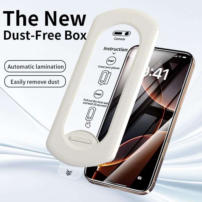 For iPhone 13 / 13 Pro / 14 Easy Install Box Dust-Free HD Tempered Glass Film