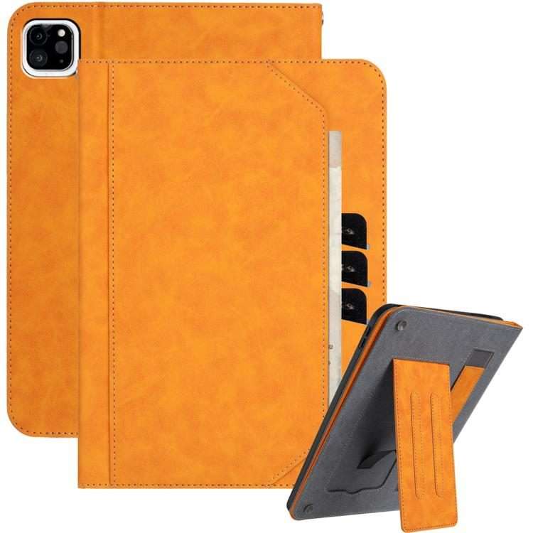 For iPad Air 11 2026 / 2025 / 2024 Multifunctional Wristband Leather Smart Tablet Case(Yellow)