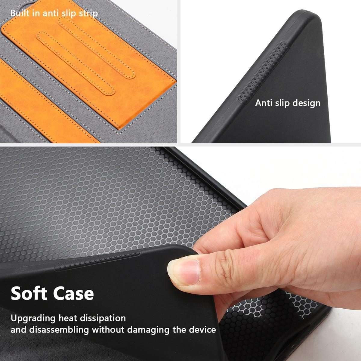 For iPad Air 11 2026 / 2025 / 2024 Multifunctional Wristband Leather Smart Tablet Case(Yellow)