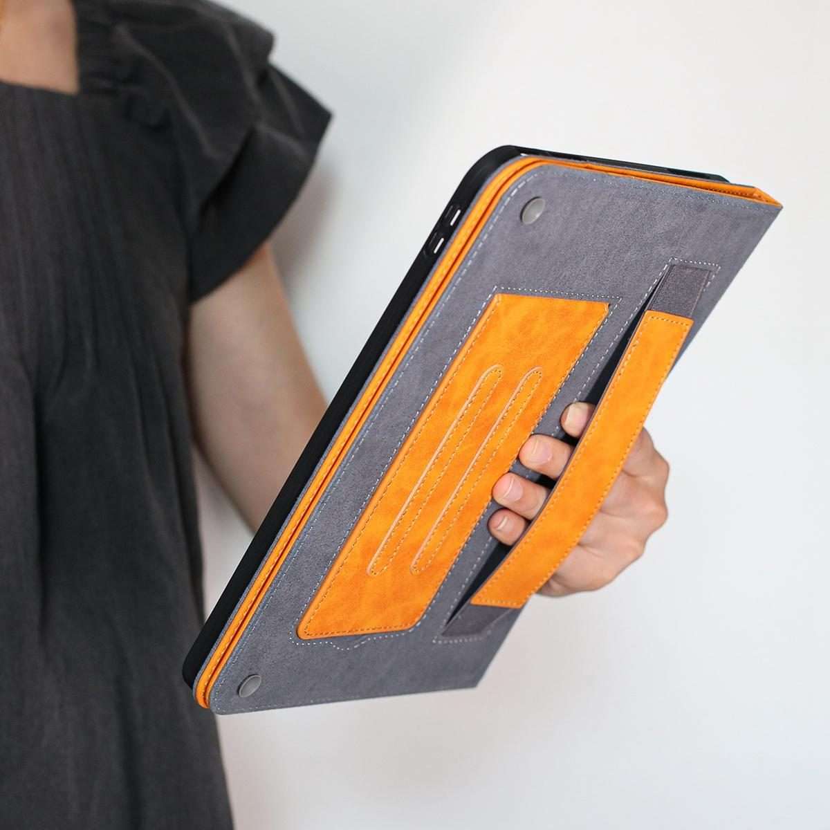 For iPad Air 11 2026 / 2025 / 2024 Multifunctional Wristband Leather Smart Tablet Case(Yellow)