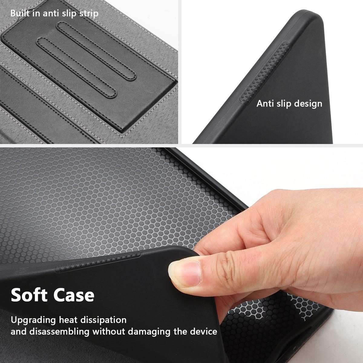 For iPad Air 11 2026 / 2025 / 2024 Multifunctional Wristband Leather Smart Tablet Case(Black)
