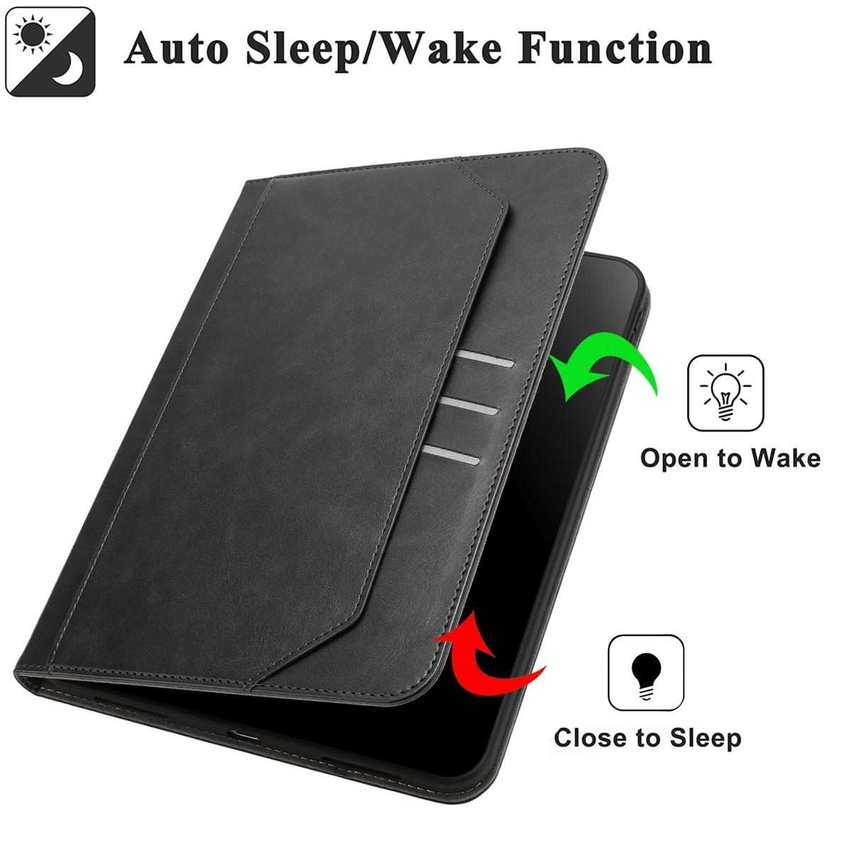 For iPad Air 11 2026 / 2025 / 2024 Multifunctional Wristband Leather Smart Tablet Case(Black)