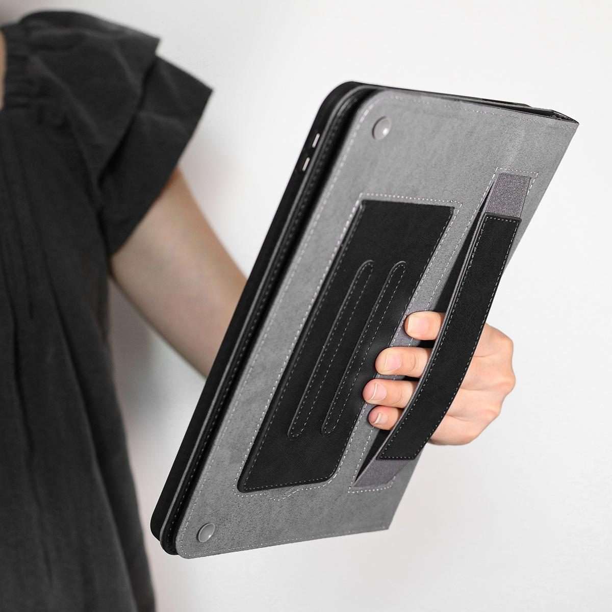 For iPad Air 11 2026 / 2025 / 2024 Multifunctional Wristband Leather Smart Tablet Case(Black)