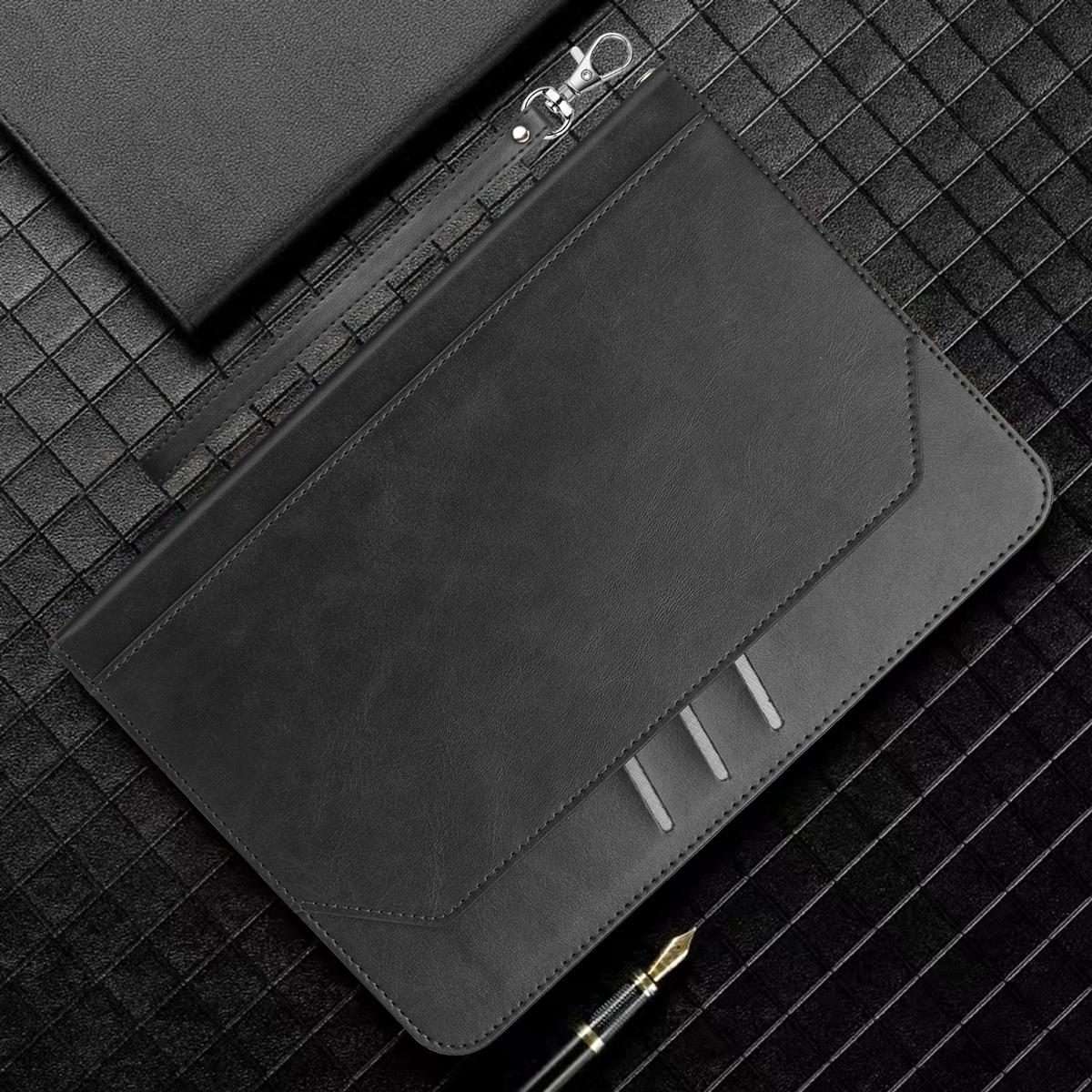 For iPad Air 11 2026 / 2025 / 2024 Multifunctional Wristband Leather Smart Tablet Case(Black)