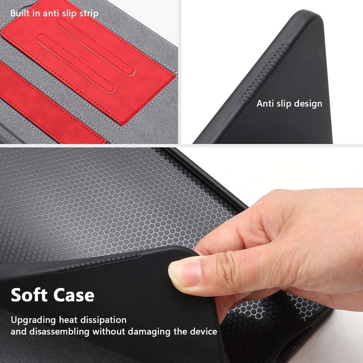 For iPad Air 11 2026 / 2025 / 2024 Multifunctional Wristband Leather Smart Tablet Case(Red)