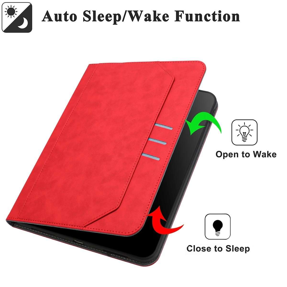 For iPad Air 11 2026 / 2025 / 2024 Multifunctional Wristband Leather Smart Tablet Case(Red)