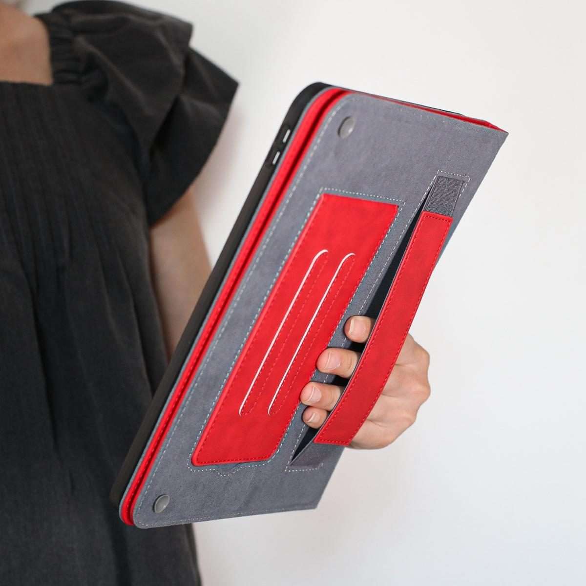 For iPad Air 11 2026 / 2025 / 2024 Multifunctional Wristband Leather Smart Tablet Case(Red)