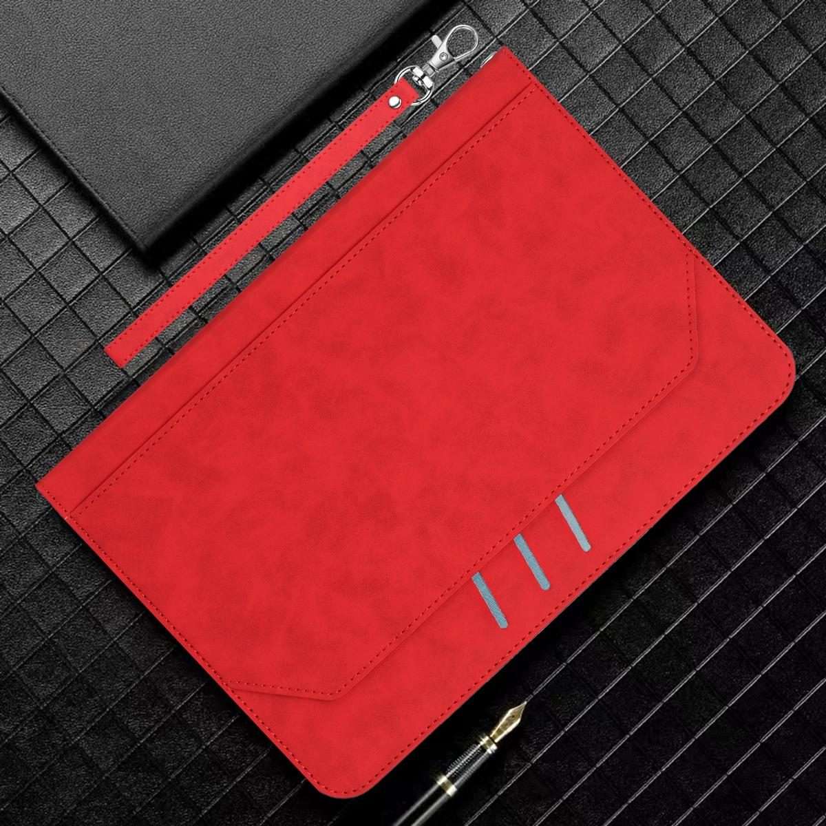 For iPad Air 11 2026 / 2025 / 2024 Multifunctional Wristband Leather Smart Tablet Case(Red)