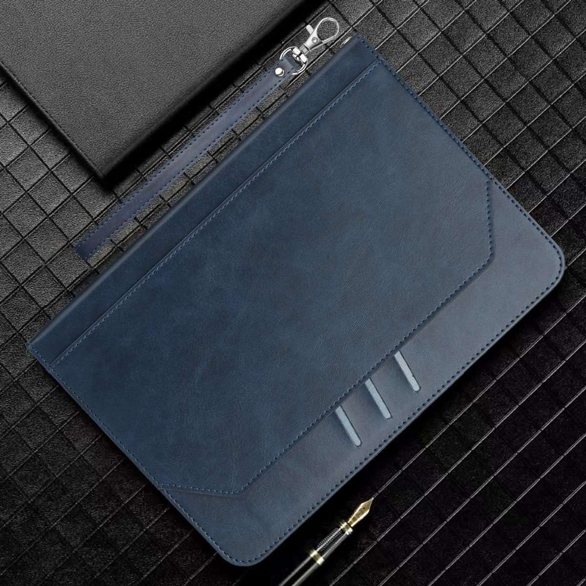 For iPad Air / Air 2 / 9.7 2018/2017 Multifunctional Wristband Leather Smart Table ... (Dark Blue)