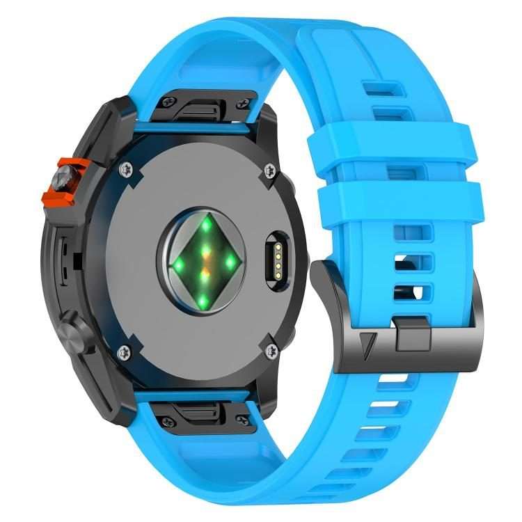 For Garmin 22mm Official Quick Release Silicone Watch Band(Sky Blue)