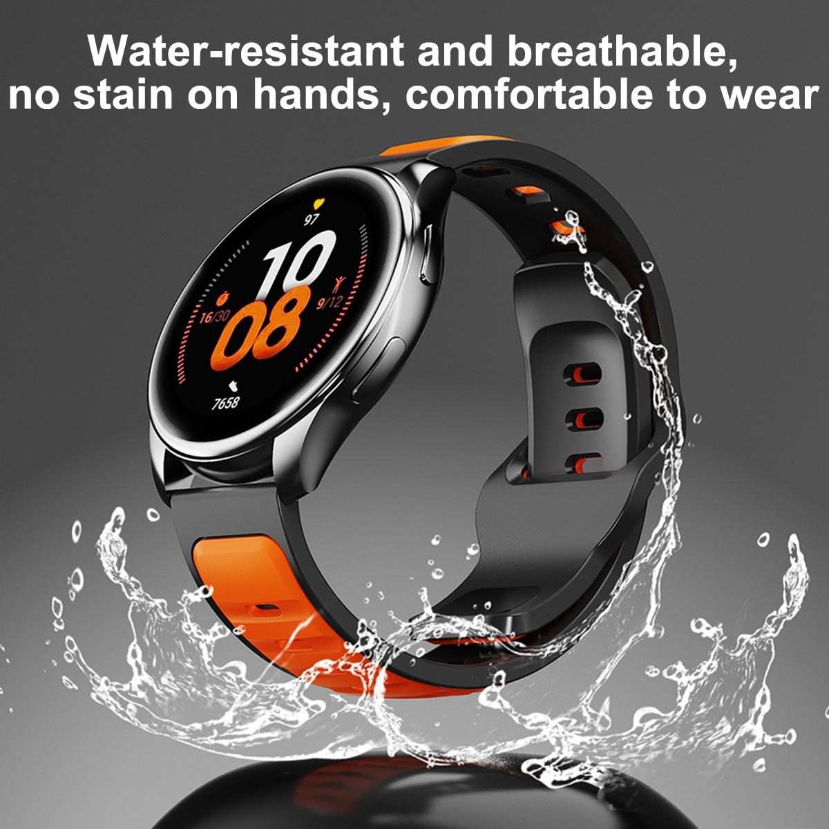 20mm Two Color Reverse Buckle Silicone Sports Watch Band(Black Grey)