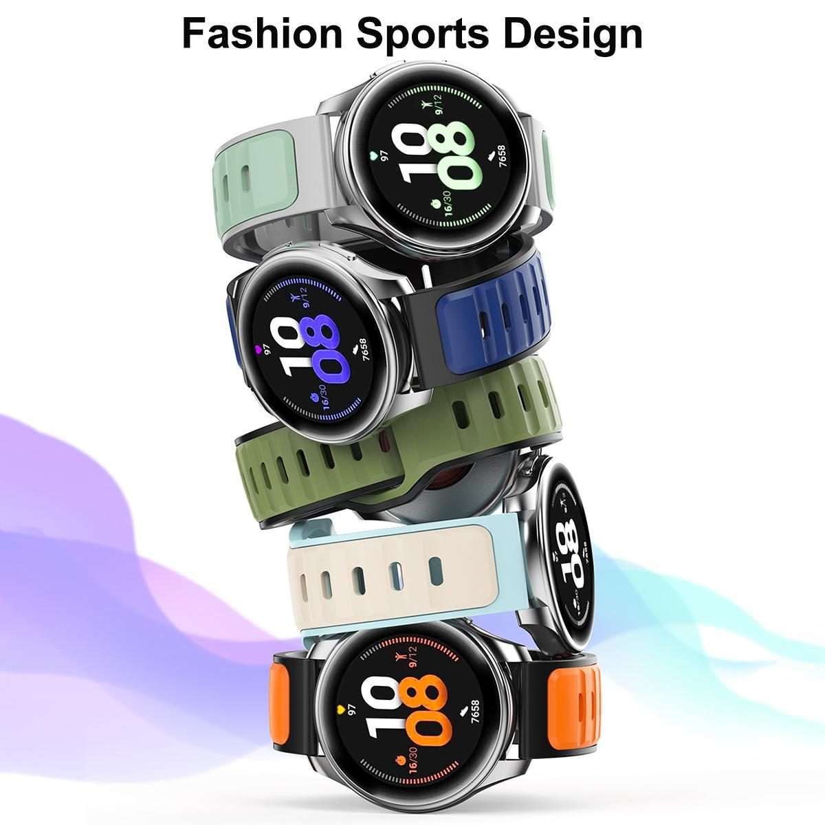 20mm Two Color Reverse Buckle Silicone Sports Watch Band(Black Grey)
