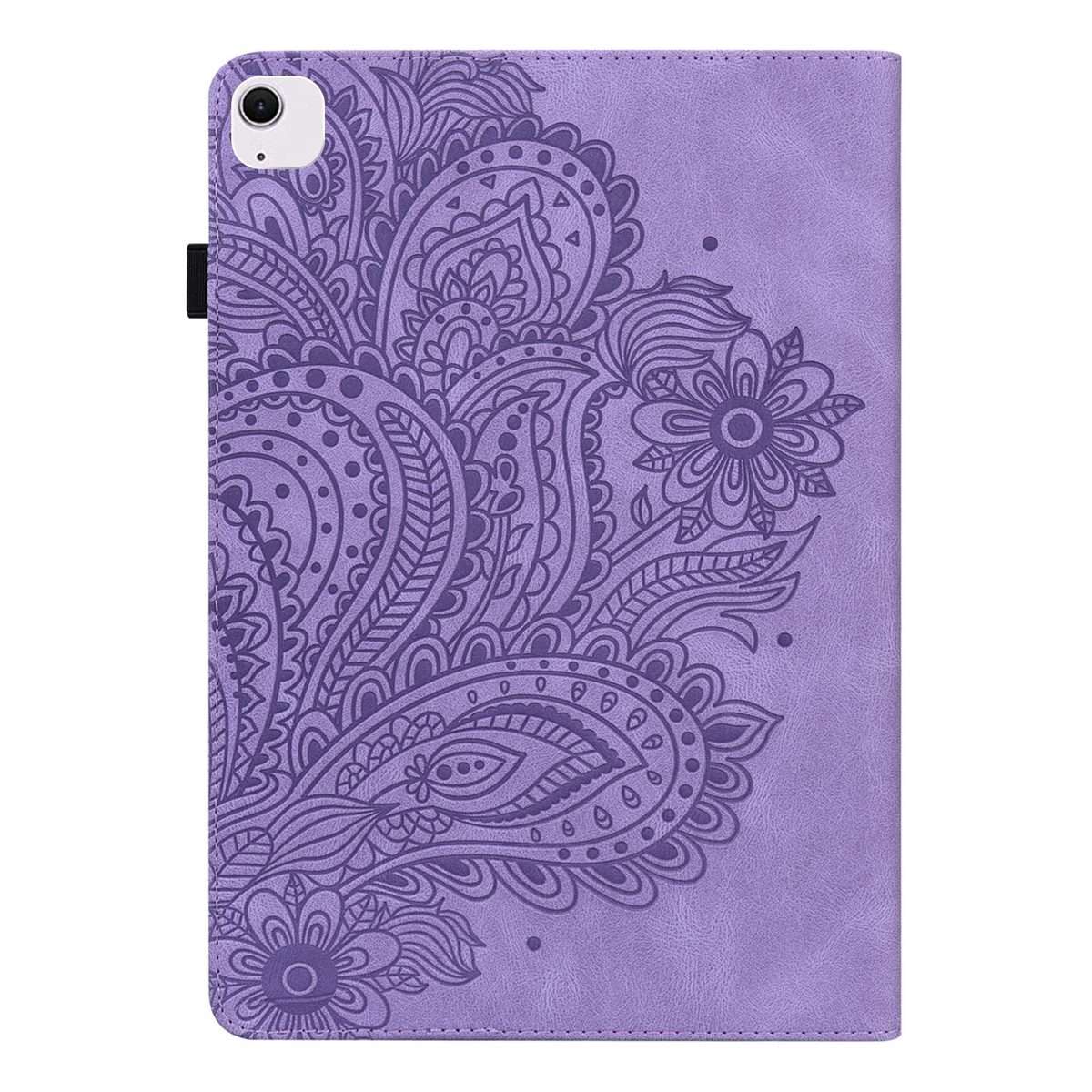 For iPad Air 13 2026 / 2025 / 2024 Peacock Embossed Pattern Leather Tablet Case(Purple)