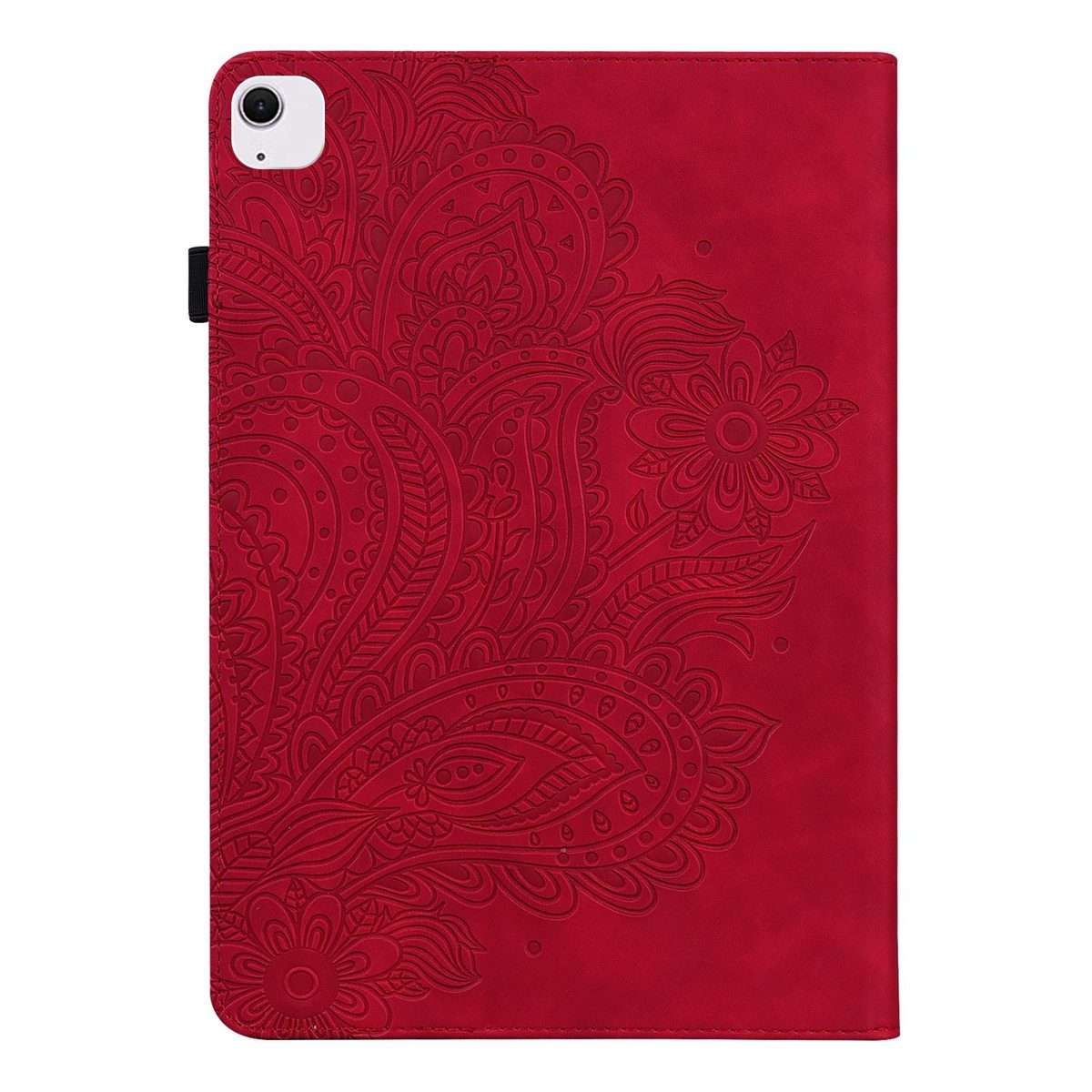For iPad Air 13 2026 / 2025 / 2024 Peacock Embossed Pattern Leather Tablet Case(Red)