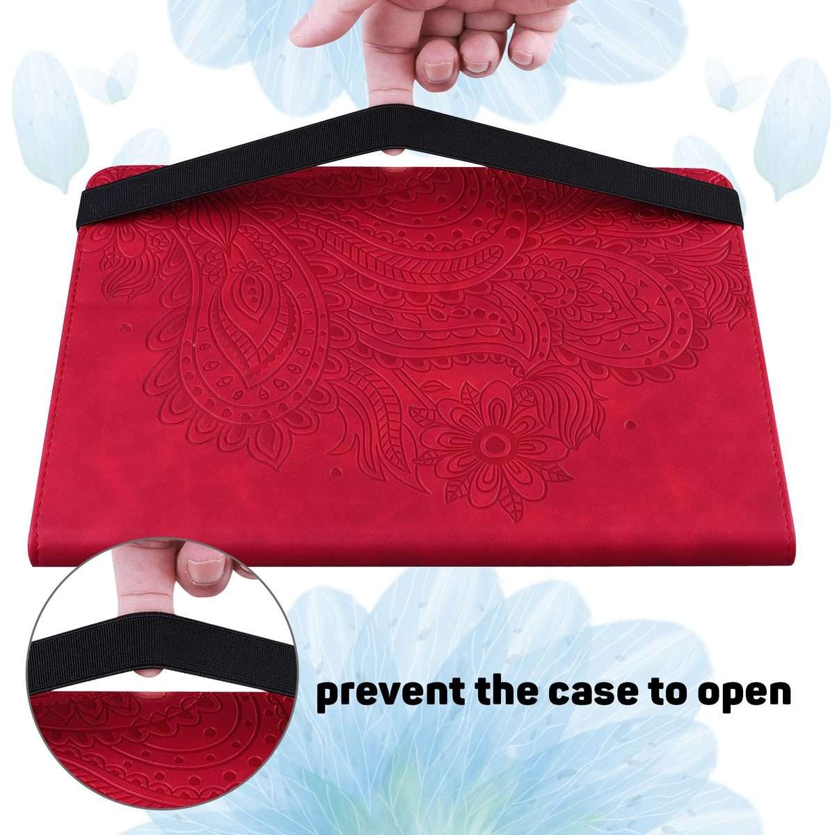 For iPad Air 13 2026 / 2025 / 2024 Peacock Embossed Pattern Leather Tablet Case(Red)