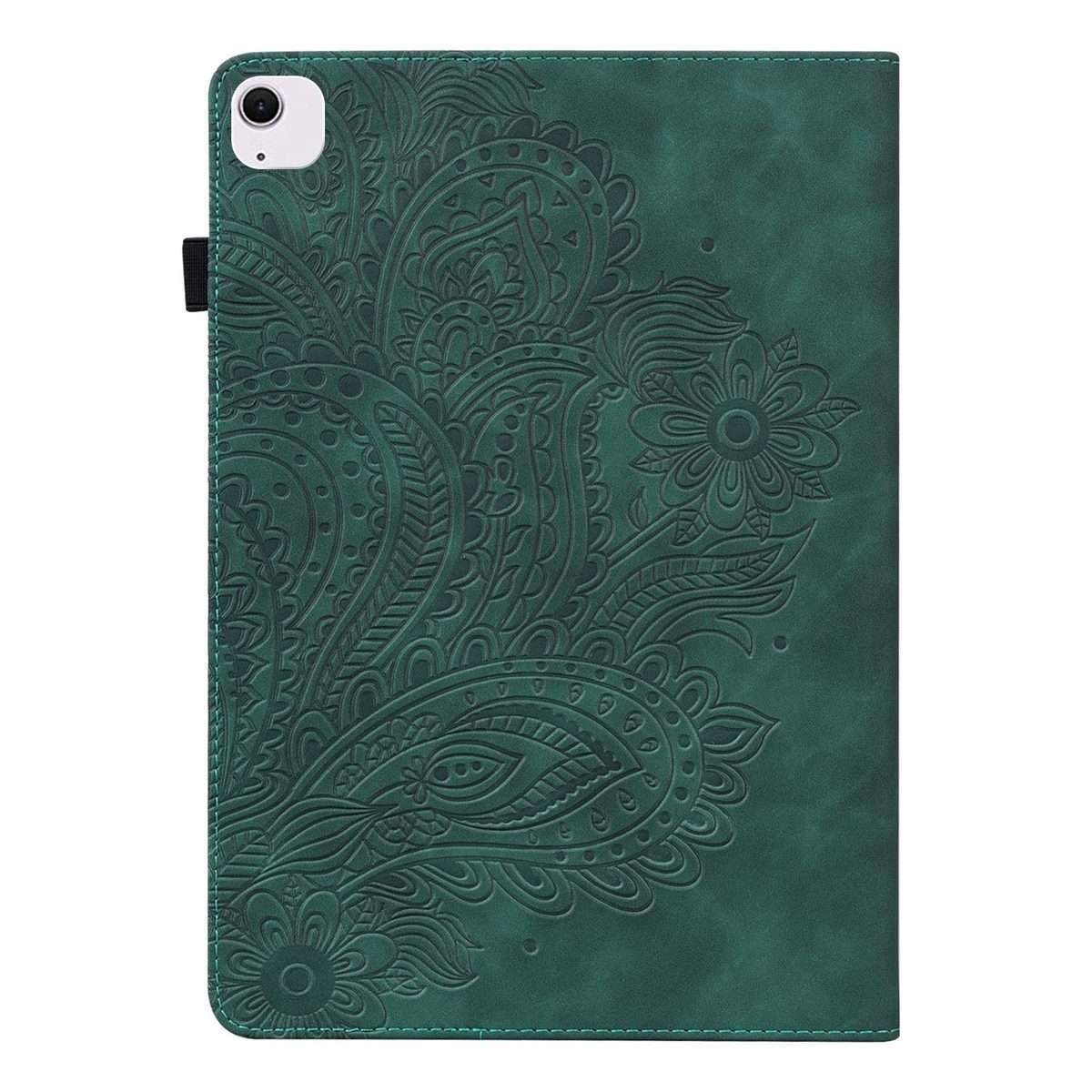 For iPad Air 13 2026 / 2025 / 2024 Peacock Embossed Pattern Leather Tablet Case(Green)