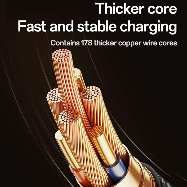 Yesido CA90 100W USB-C / Type-C to 8 Pin, Type-C 2 in 1 Charging Cable, Length:1.2m(Black)
