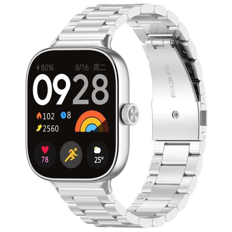 For Xiaomi Band 9 Pro / Redmi Watch 6 / 5 xDfind Three Beads Quick Release Metal Watc ... (Silver)