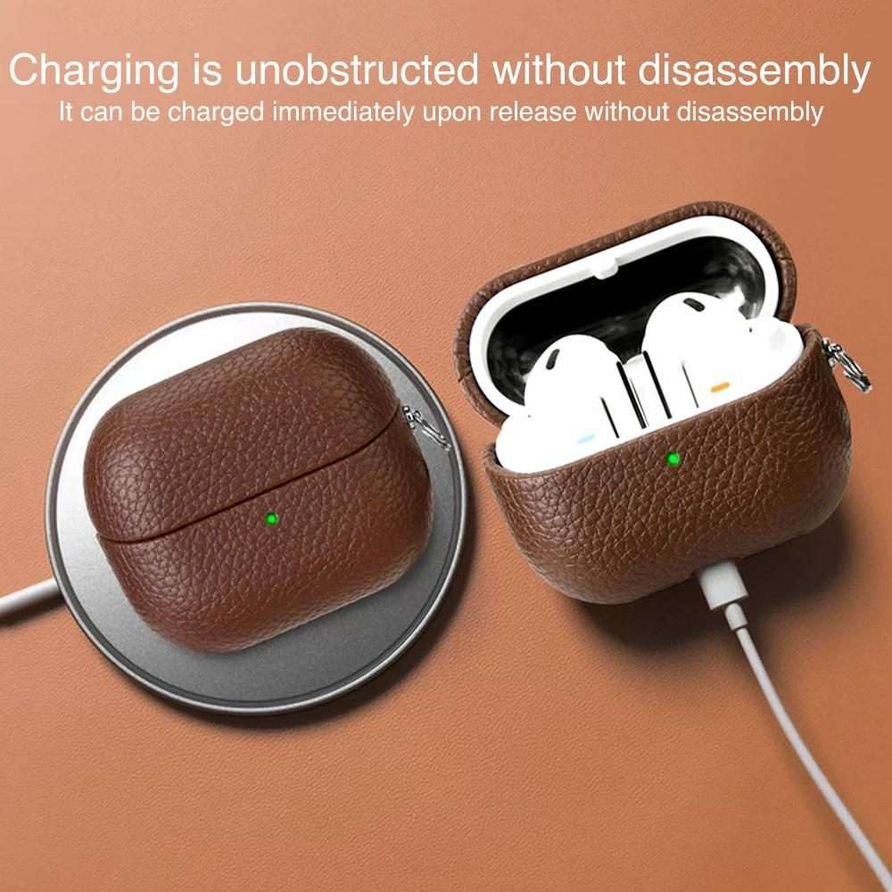 For Samsung Galaxy Buds 3 / 3 Pro Litchi Texture PU Earphones Case with Hook(Red)