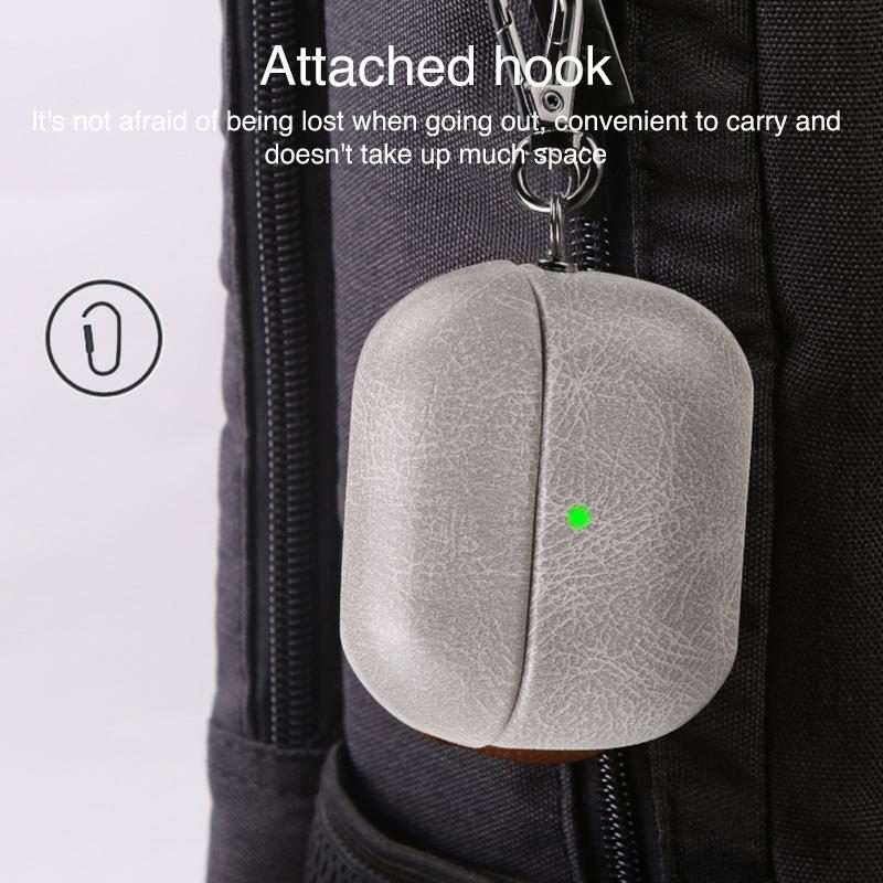 For Samsung Galaxy Buds 3 / 3 Pro Retro Crazy Horse Texture PU Earphones Case with Hook(Blue)