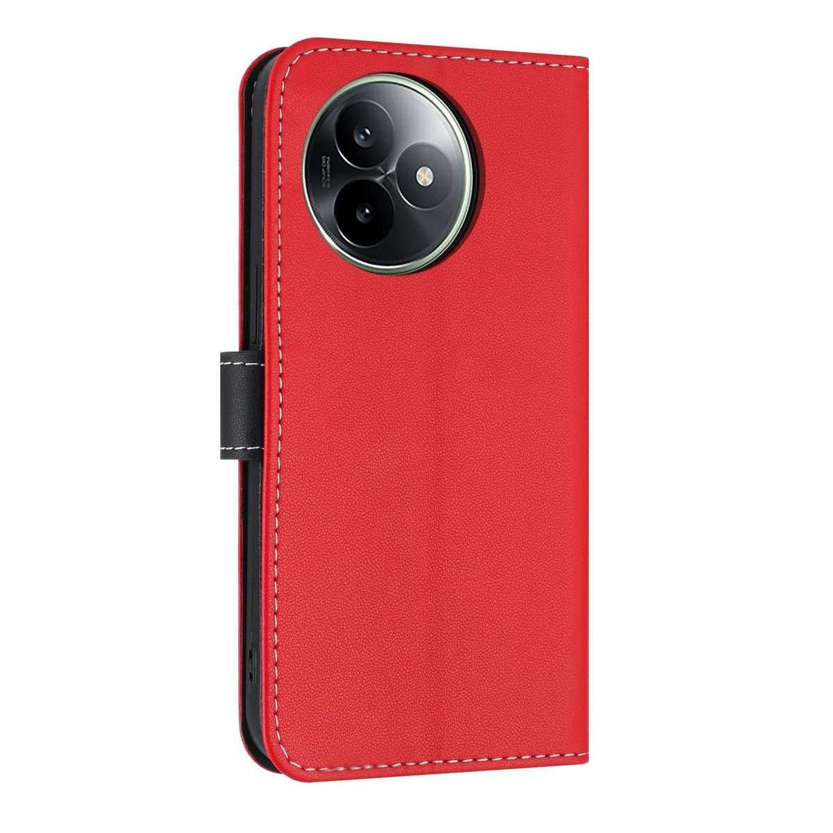 For Redmi K80 Ultra Metal Bow Leather Phone Case with Hand Strap(Red)