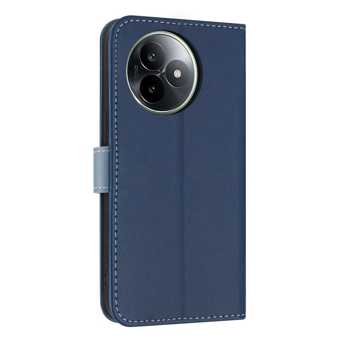 For Redmi K80 Ultra Metal Bow Leather Phone Case with Hand Strap(Dark Blue)