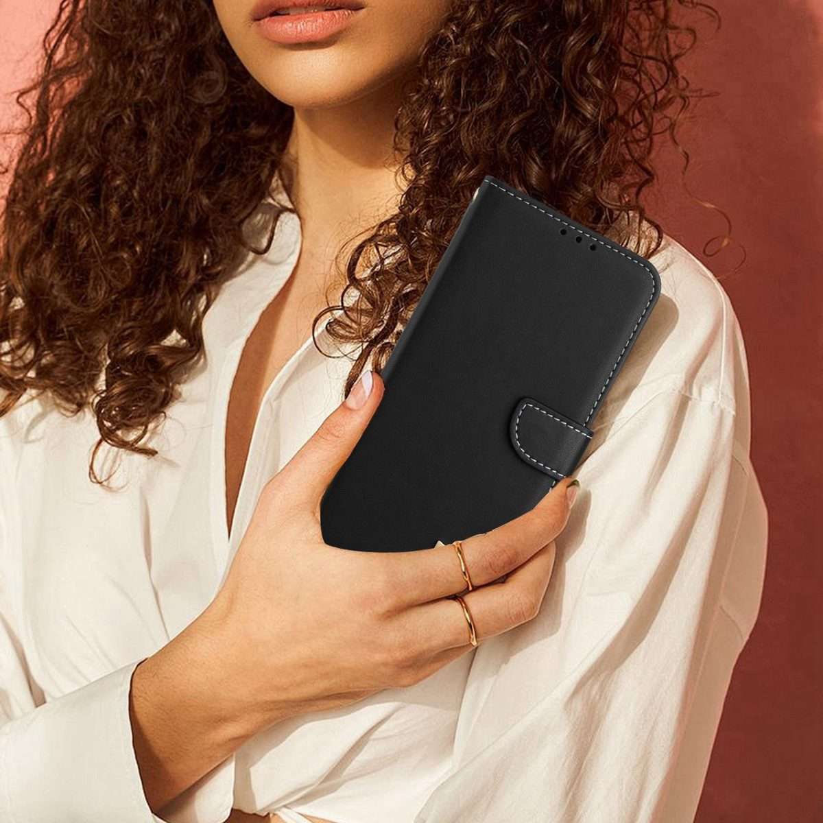 For Redmi K80 Ultra Metal Bow Leather Phone Case with Hand Strap(Black)