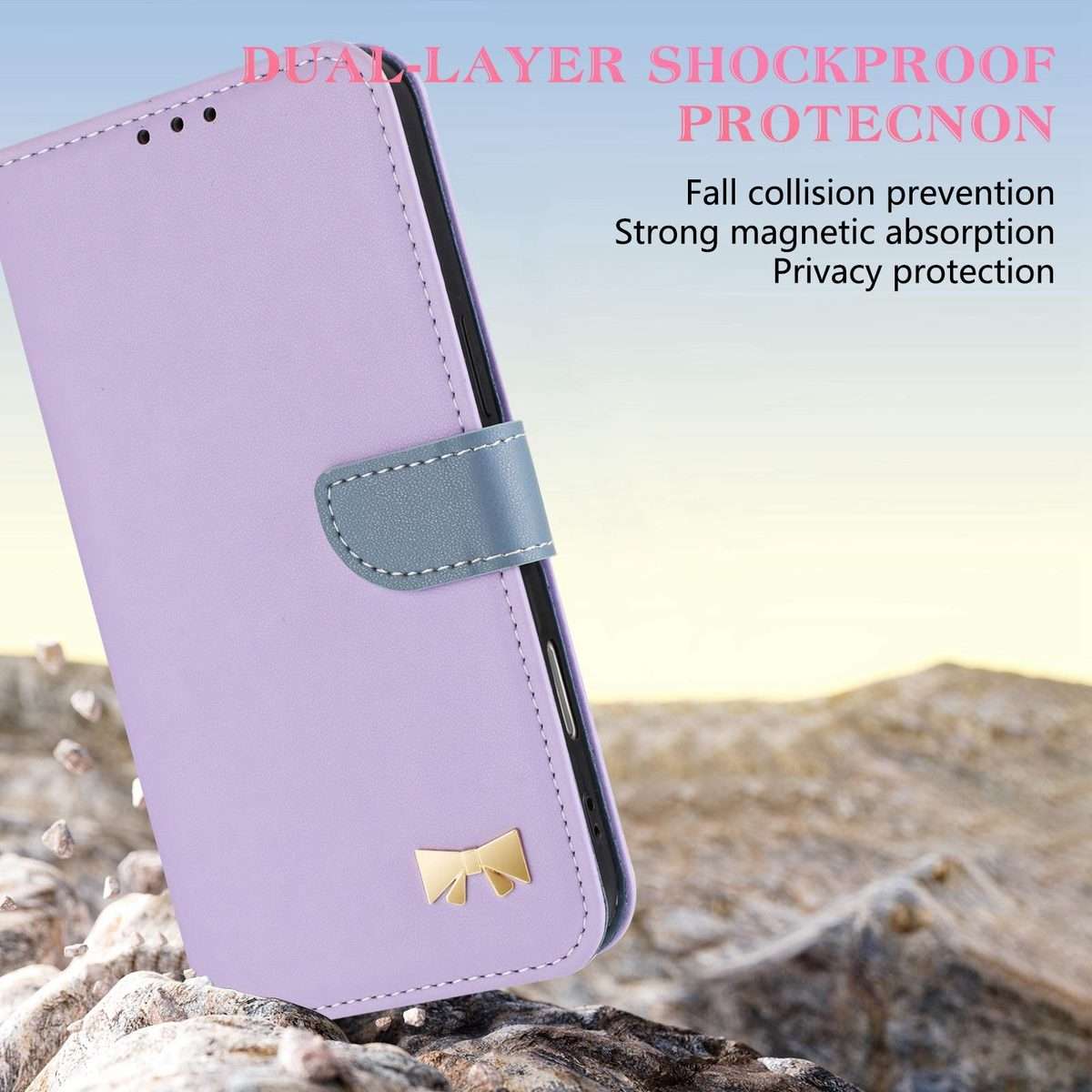 For Redmi K80 Ultra Metal Bow Leather Phone Case with Hand Strap(Purple)