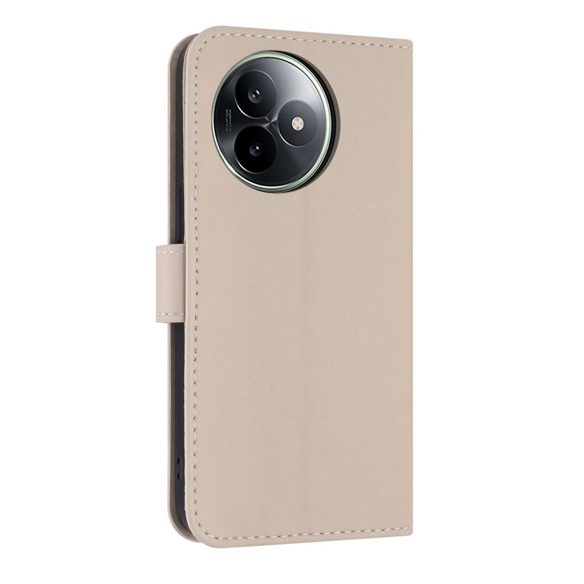 For Redmi K80 Ultra Metal Bow Leather Phone Case with Hand Strap(Apricot)