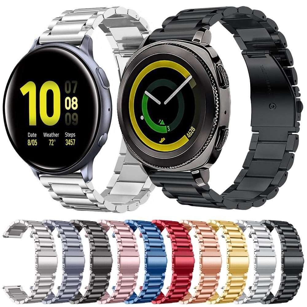 22mm xDfind Three Beads Stainless Steel Watch Band(Black)