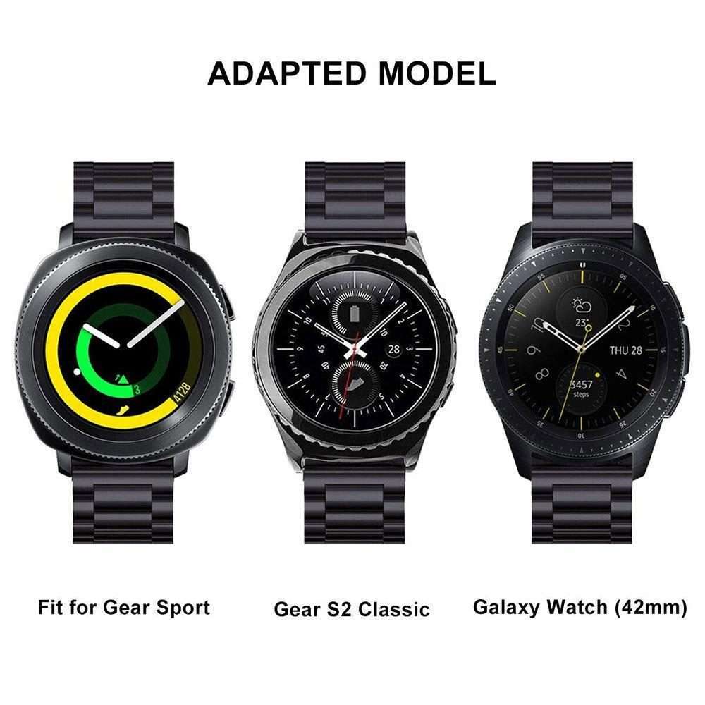 22mm xDfind Three Beads Stainless Steel Watch Band(Black)