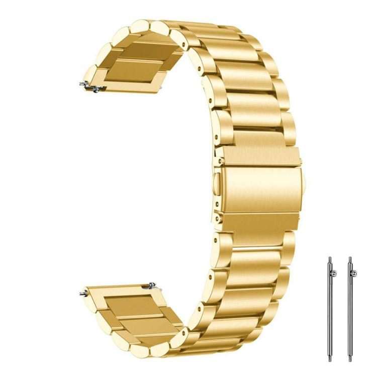 22mm xDfind Three Beads Stainless Steel Watch Band(Gold)