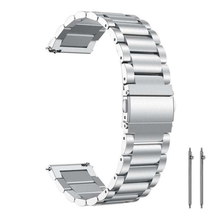 22mm xDfind Three Beads Stainless Steel Watch Band(Silver)